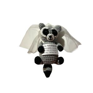 Crochet Raccoon Bride Plush